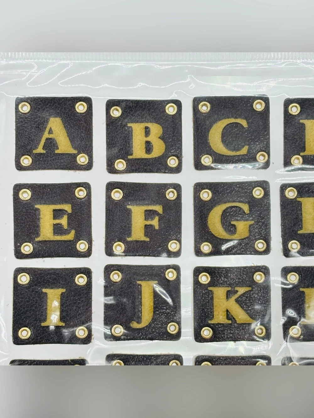 Sticko Inspirables Leather Alphabet Stickers Brown SPIN027 EK Success Scrapbook